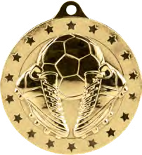 Ball & Boot 50mm Medal Gold – catalogue page 105