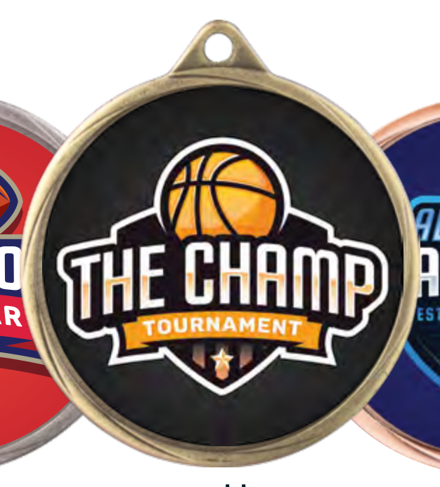 Gold, silver and bronze sports medals