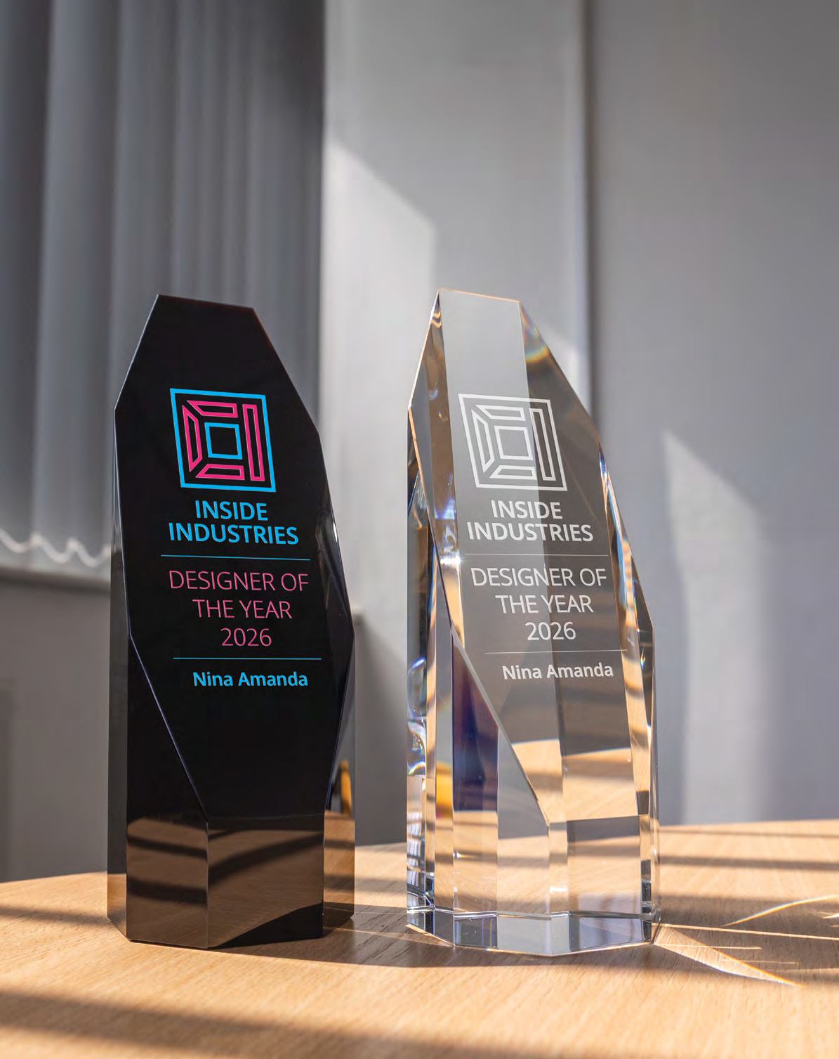 Black and clear crystal corporate awards